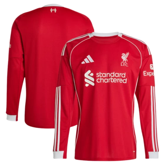 25-26 Liverpool Home Long Sleeve football jersey  Fan version