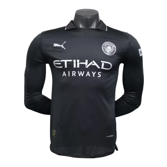 2025-26 Manchester City Away Long Sleeve Football Shirt  Player Version
