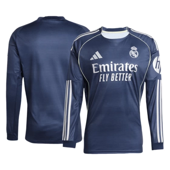 2025-26 Real Madrid Long Sleeve Jersey Away Football Shirt  Fan version